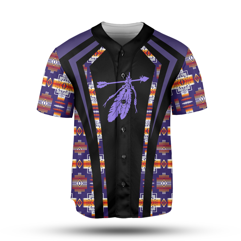 Powwow StoreBJ0005 Pattern Native Baseball Jersey