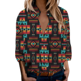 Powwow StoreGBNAT0004602  Tribe Design Native Women's LongSleeved Shirts