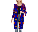 GB-NAT00046-06 Patern Native Women's V-neck Mesh Cardigan