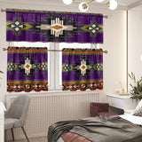 GB-NAT0001-04 Pattern Native American  Curtain Valance and Kitchen Tiers Set