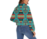 GB-NAT00046-01 Pattern Native American Women's Zip Jacket