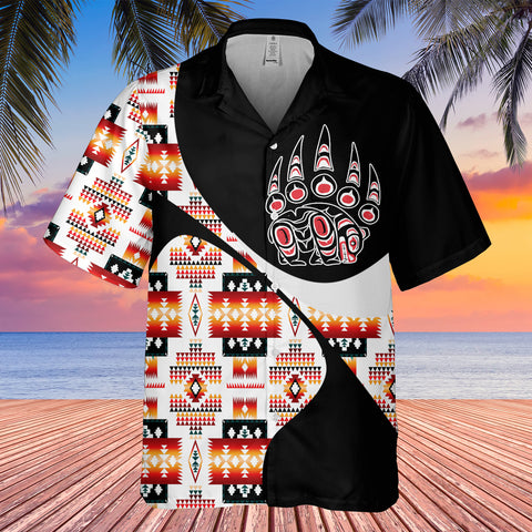 Powwow StoreGBHW001034 Tribe Design Native American Hawaiian Shirt 3D