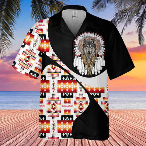 GB-HW001033 Tribe Design Native American Hawaiian Shirt 3D