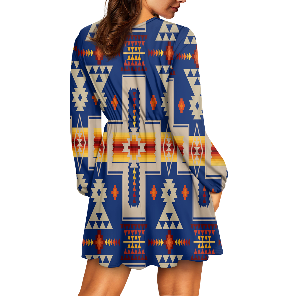 Powwow Storegb nat00062 04 pattern native american womens v neck dress