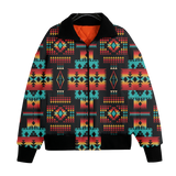 Powwow StoreGBNAT0004602 Pattern Native American Unisex Knitted Fleece Lapel Outwear