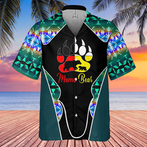 Powwow StoreGBHW000527 Tribe Design Native American Hawaiian Shirt 3D