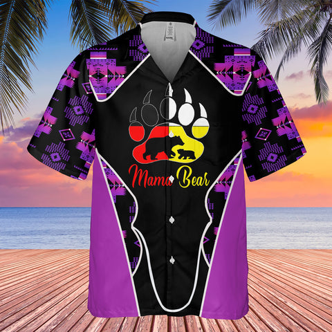 Powwow StoreGBHW000528 Tribe Design Native American Hawaiian Shirt 3D