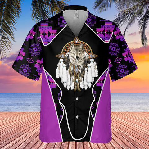 Powwow StoreGBHW000531 Tribe Design Native American Hawaiian Shirt 3D