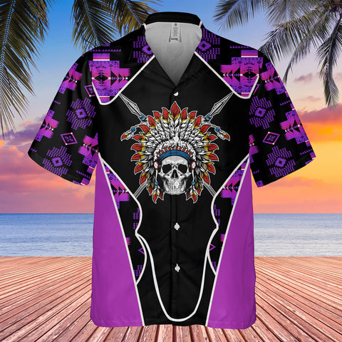 Powwow StoreGBHW000532 Tribe Design Native American Hawaiian Shirt 3D