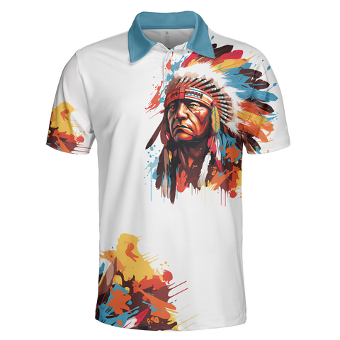 Powwow StorePOLO0073 Native American  Polo TShirt 3D