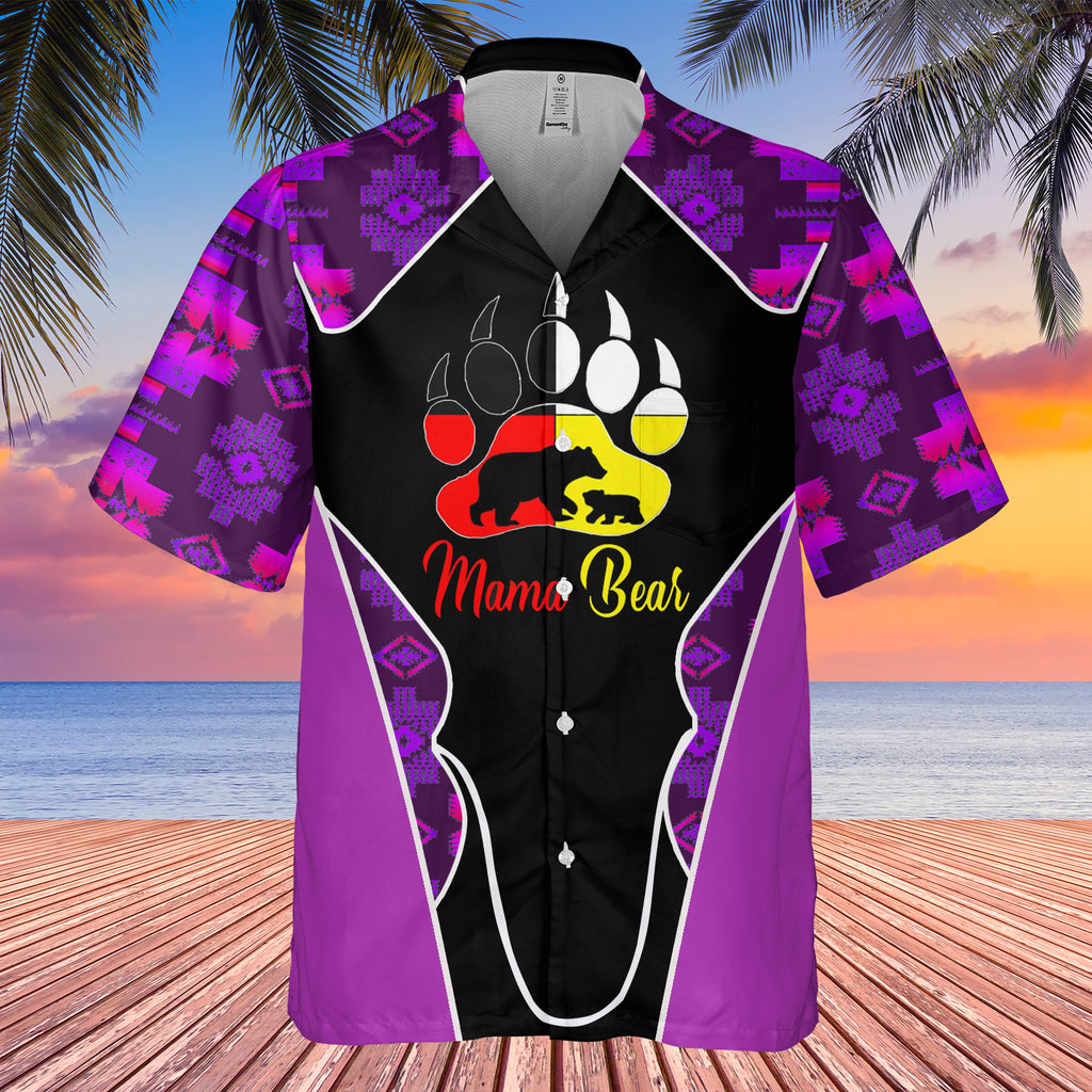 Powwow StoreGBHW000536 Tribe Design Native American Hawaiian Shirt 3D