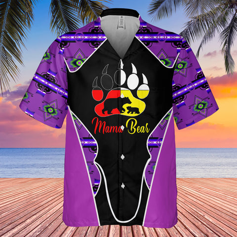 Powwow StoreGBHW000537 Tribe Design Native American Hawaiian Shirt 3D