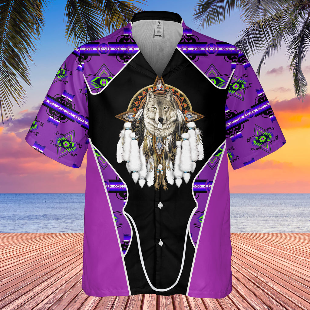 Powwow StoreGBHW000539 Tribe Design Native American Hawaiian Shirt 3D