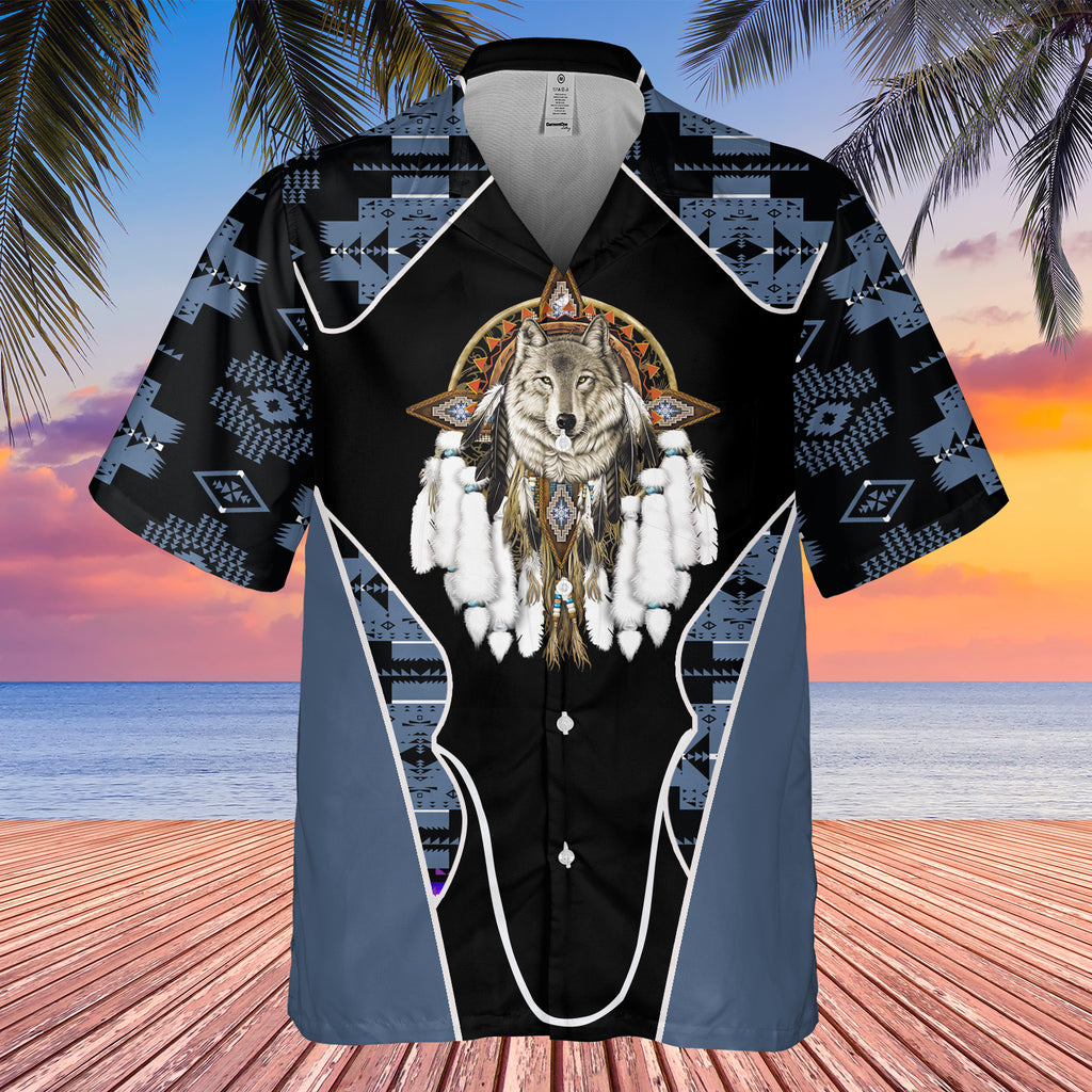 Powwow StoreGBHW000543 Tribe Design Native American Hawaiian Shirt 3D