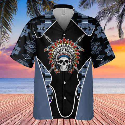 Powwow StoreGBHW000540 Tribe Design Native American Hawaiian Shirt 3D