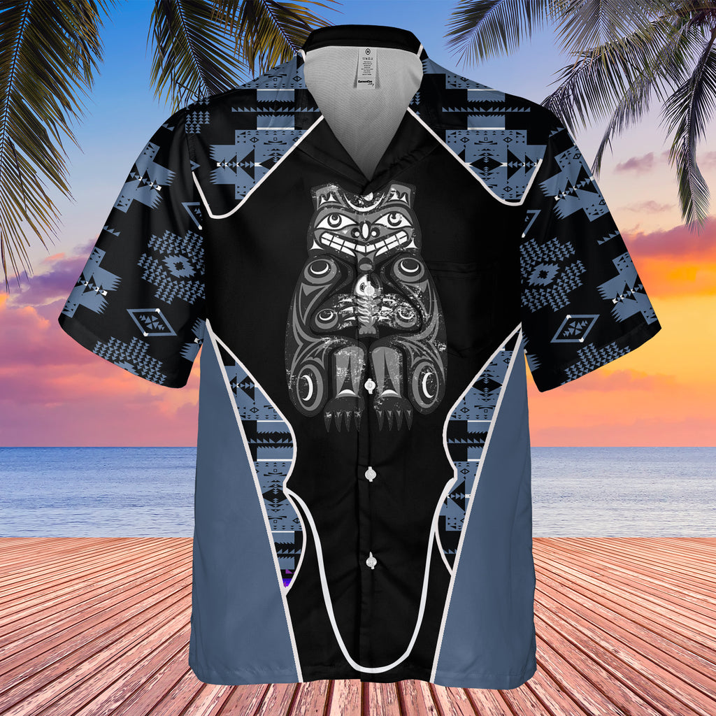 Powwow StoreGBHW000541 Tribe Design Native American Hawaiian Shirt 3D