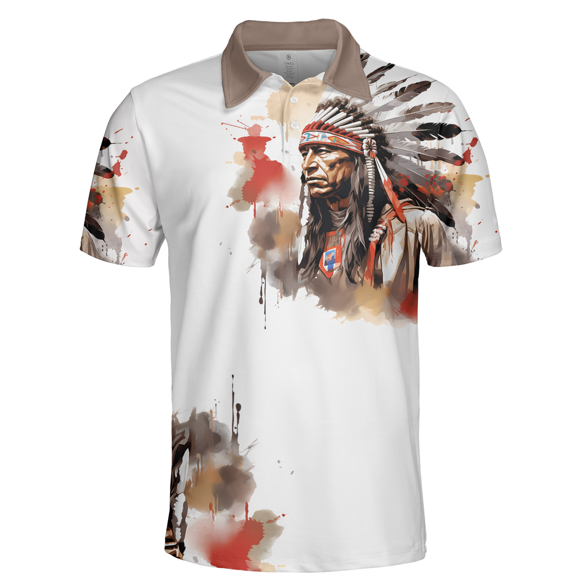 POLO0074 Native American  Polo T-Shirt 3D