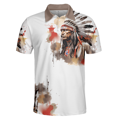 Powwow StorePOLO0074 Native American  Polo TShirt 3D