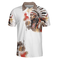 POLO0074 Native American  Polo T-Shirt 3D