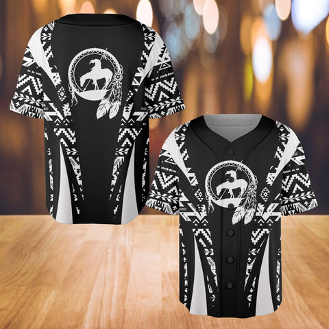 Powwow StoreBJ000168 Pattern Native Baseball Jersey