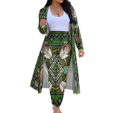 GB-NAT00023 Tribe Design Native American Cardigan Coat Long Pant Set