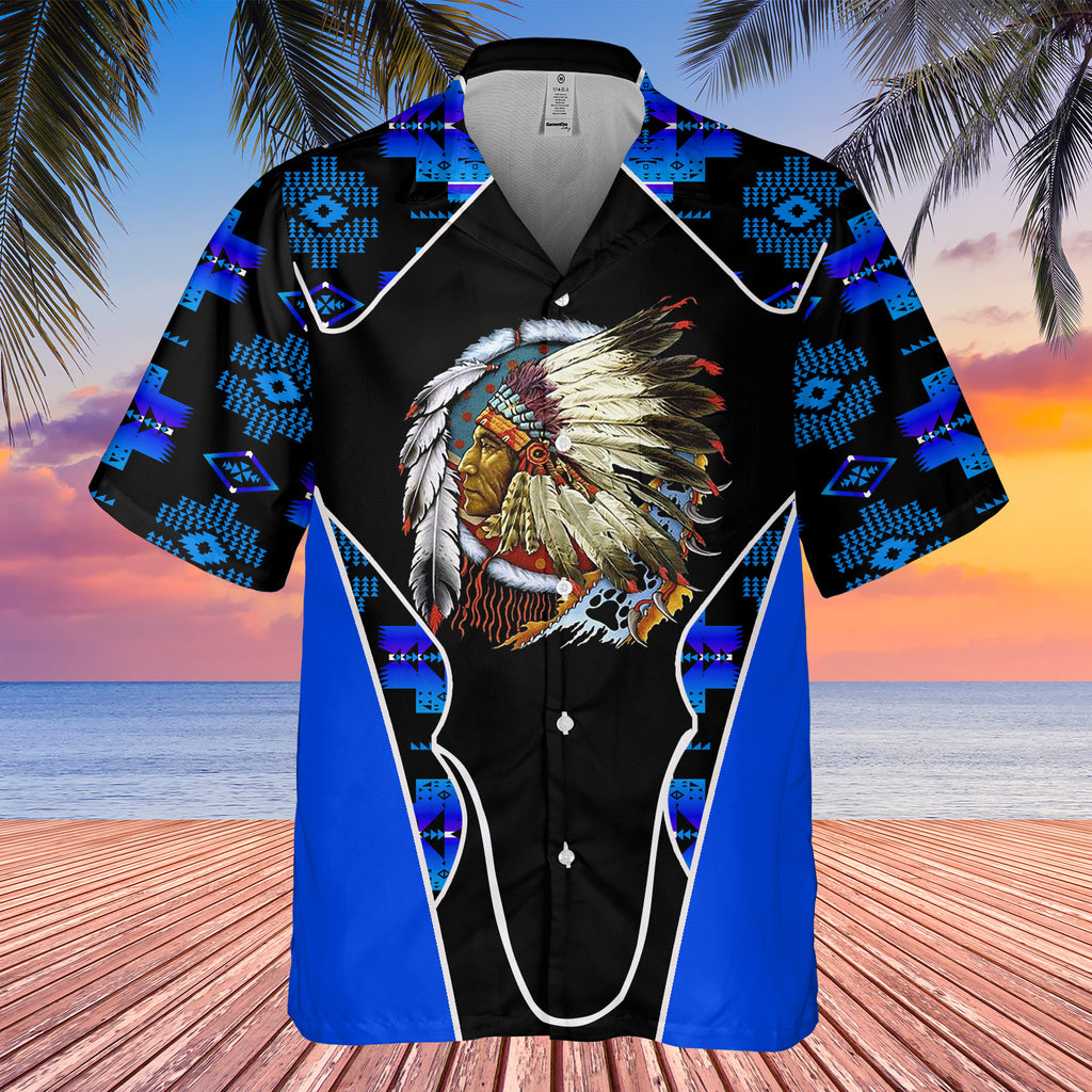 Powwow StoreGBHW000545 Tribe Design Native American Hawaiian Shirt 3D