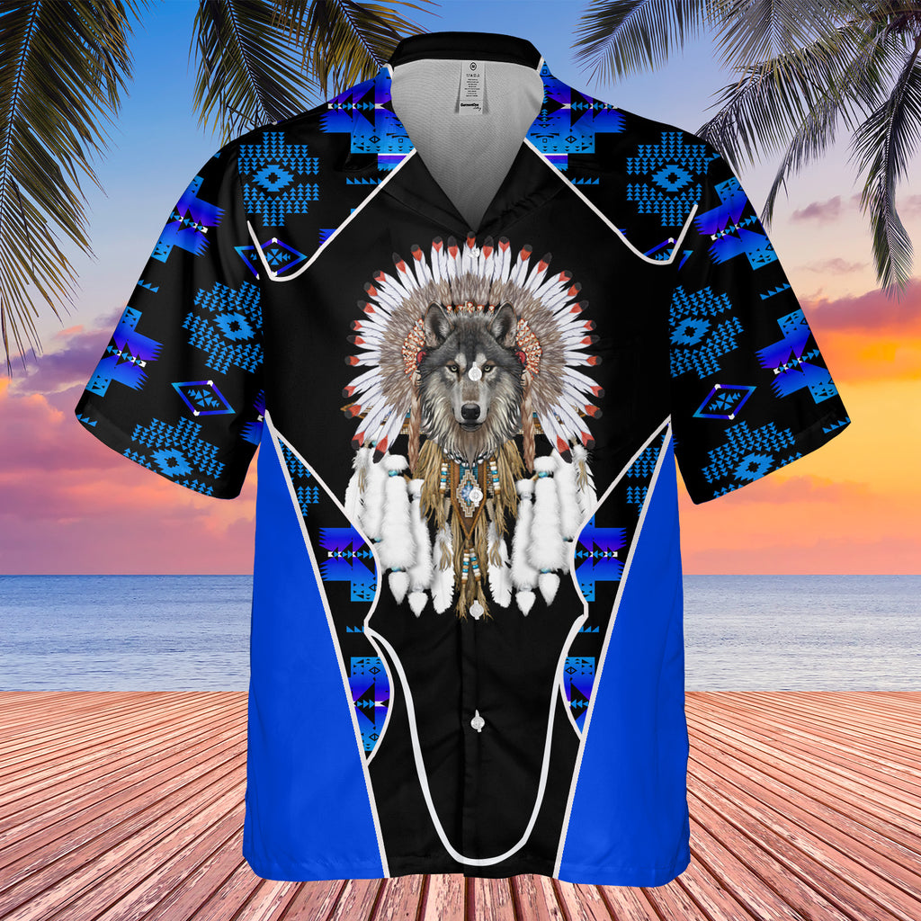 Powwow StoreGBHW000546 Tribe Design Native American Hawaiian Shirt 3D