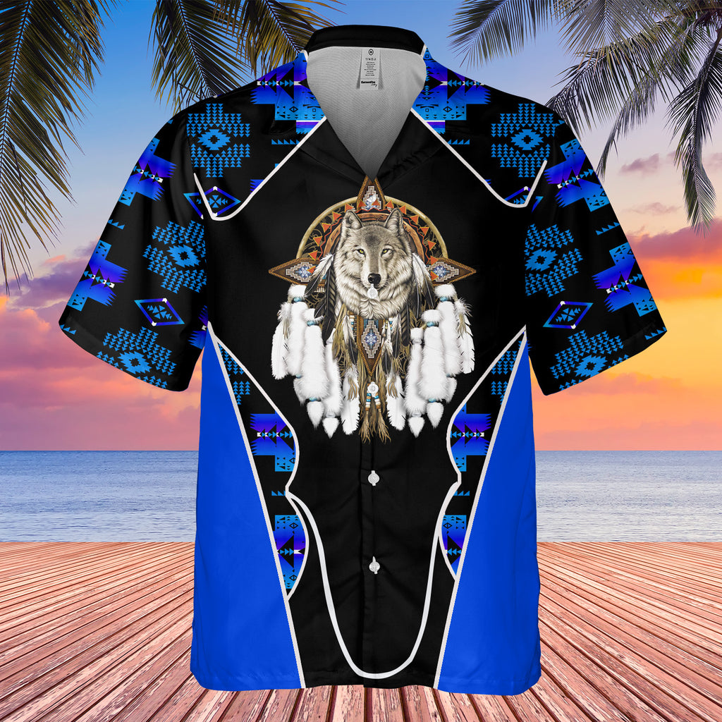 Powwow StoreGBHW000547 Tribe Design Native American Hawaiian Shirt 3D