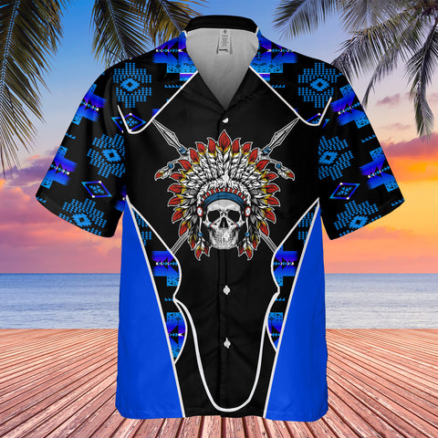 Powwow StoreGBHW000548 Tribe Design Native American Hawaiian Shirt 3D