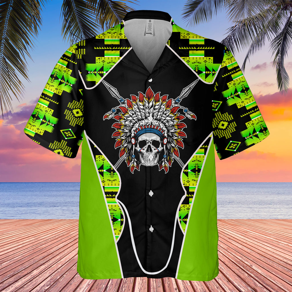 Powwow StoreGBHW000549 Tribe Design Native American Hawaiian Shirt 3D