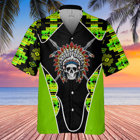 Powwow StoreGBHW000549 Tribe Design Native American Hawaiian Shirt 3D