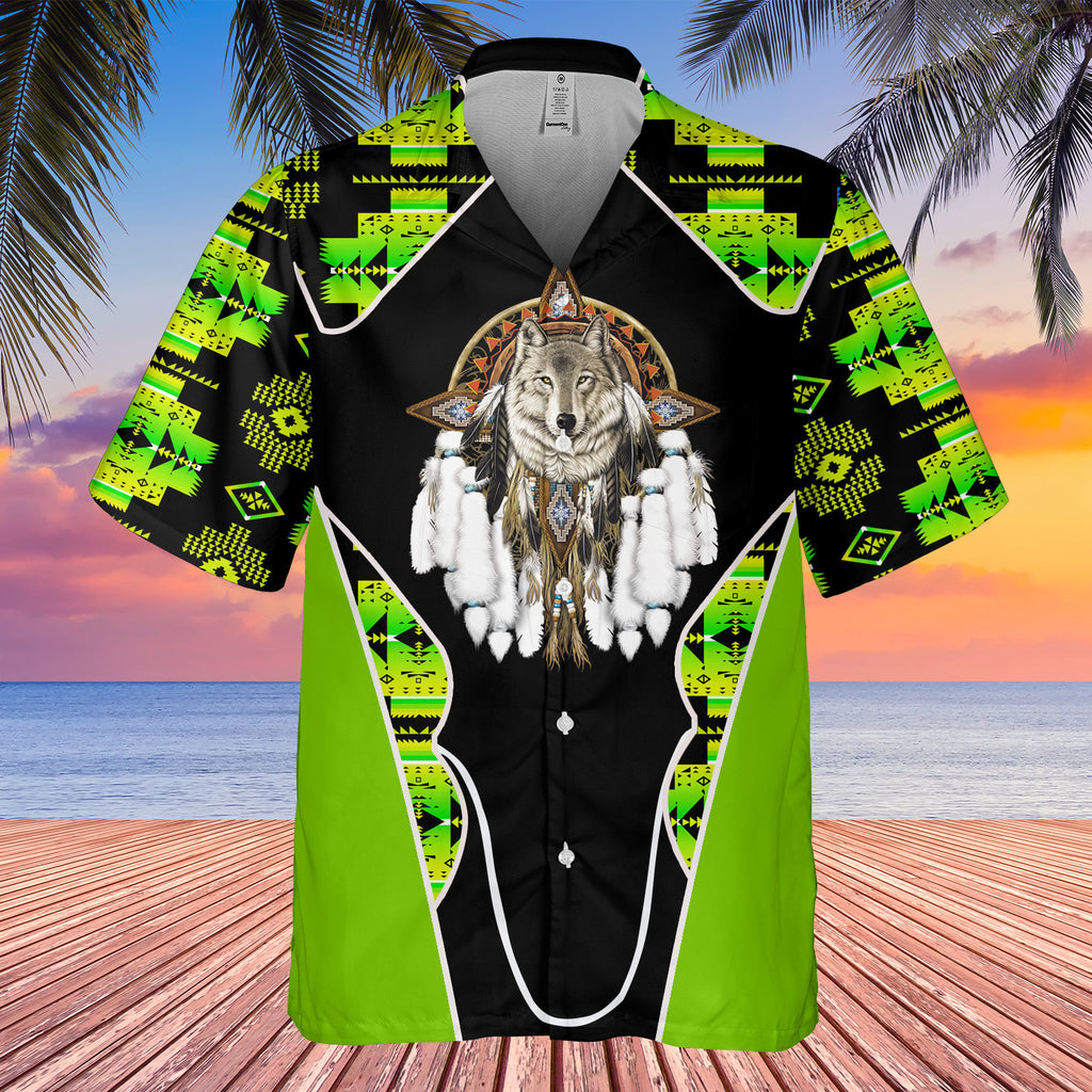 Powwow StoreGBHW000550 Tribe Design Native American Hawaiian Shirt 3D