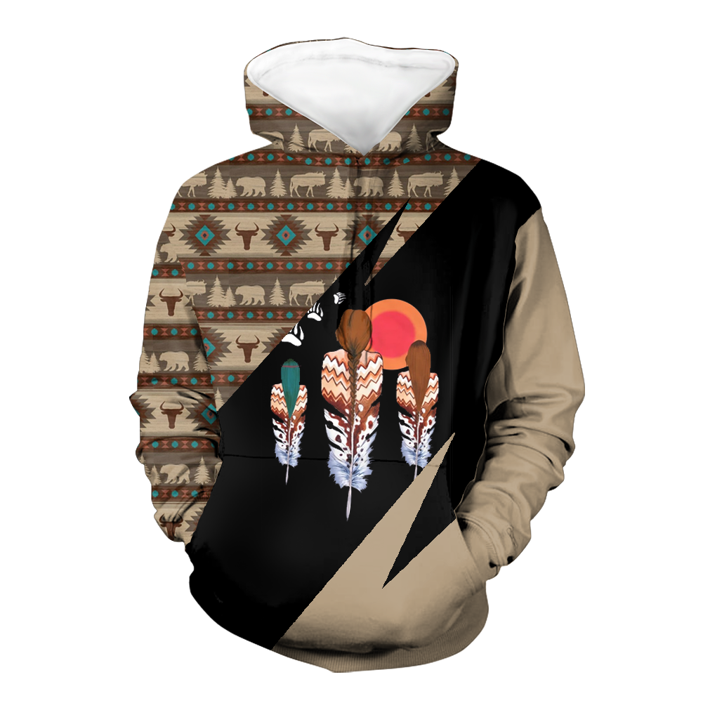 Powwow StoreHD0012169 Pattern Native Pride 3D Hoodie