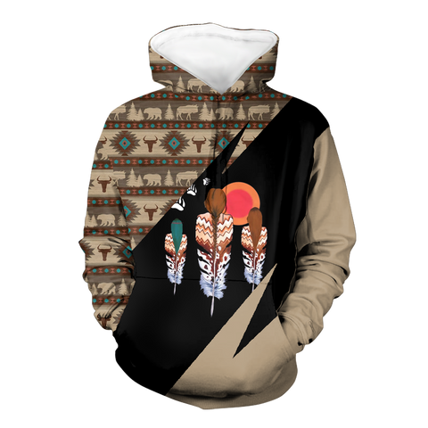 Powwow StoreHD0012169 Pattern Native Pride 3D Hoodie