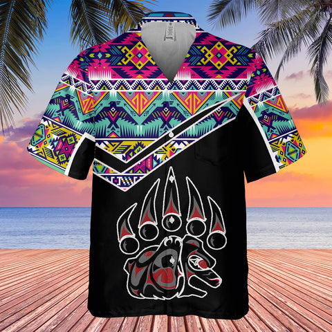 Powwow StoreGBHW000554 Tribe Design Native American Hawaiian Shirt 3D