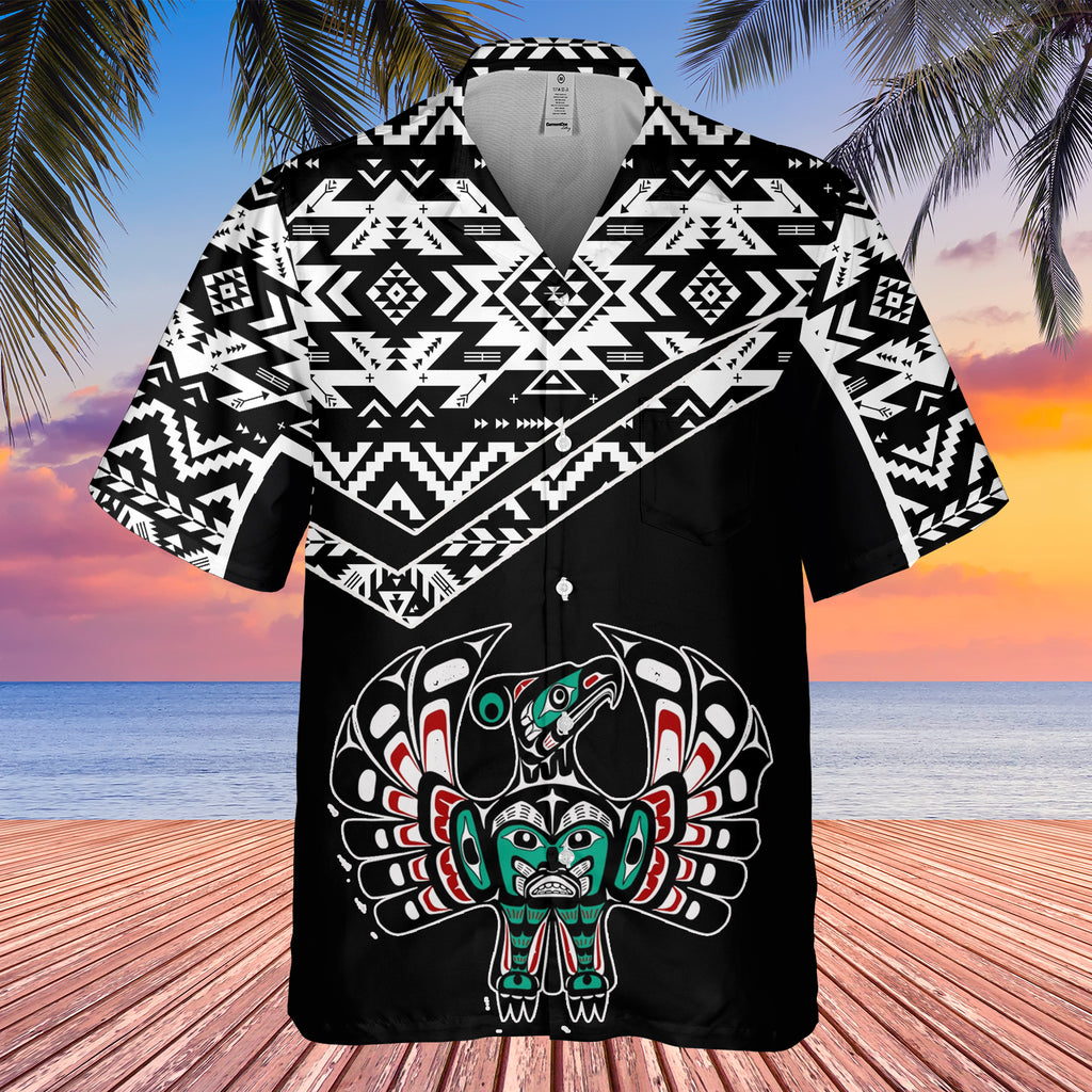 Powwow StoreGBHW000556 Tribe Design Native American Hawaiian Shirt 3D