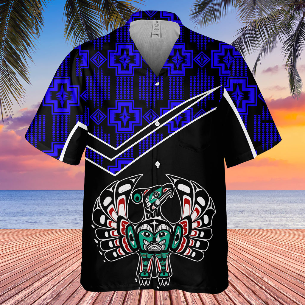 Powwow StoreGBHW000565 Tribe Design Native American Hawaiian Shirt 3D