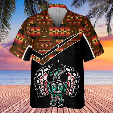 Powwow StoreGBHW000563 Tribe Design Native American Hawaiian Shirt 3D