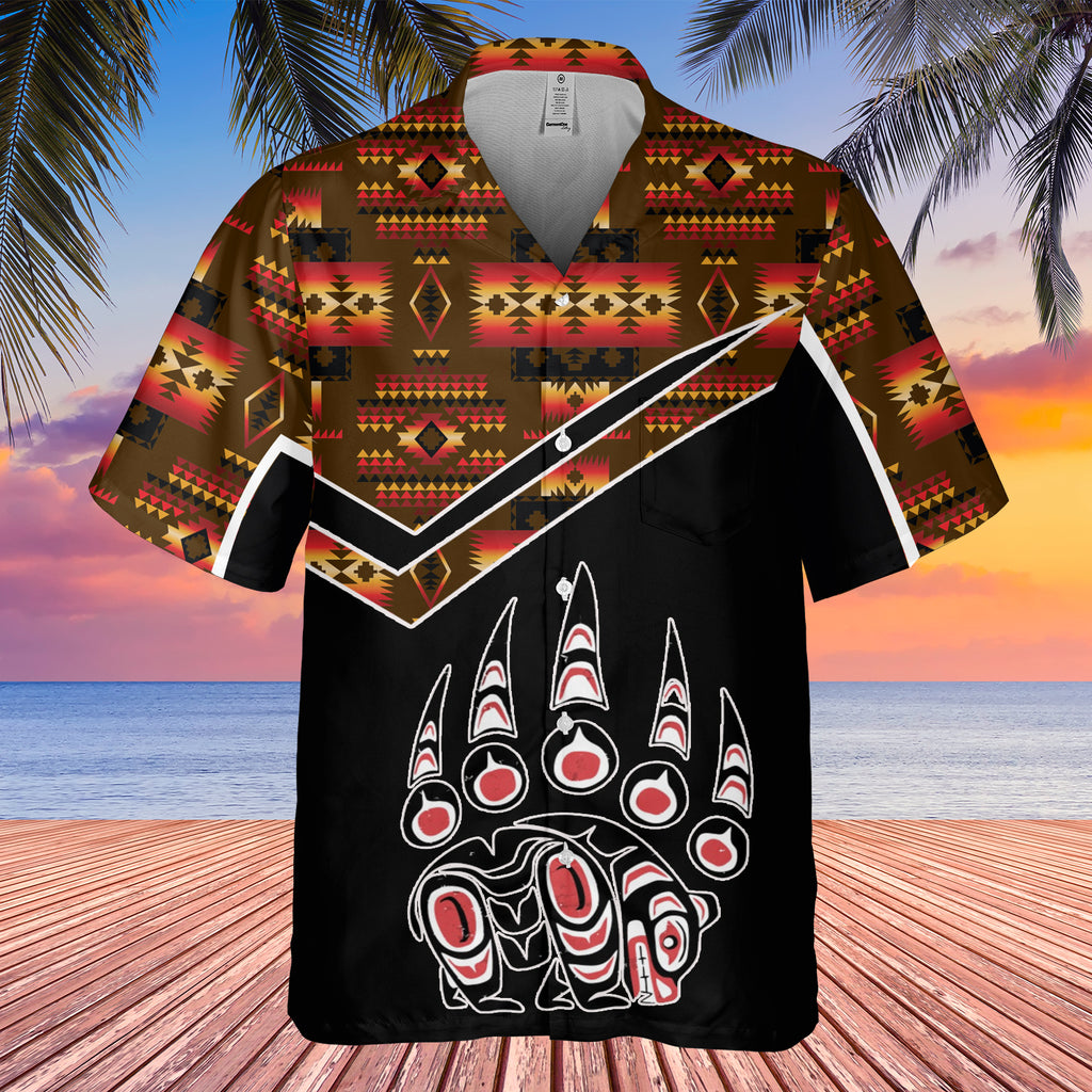 Powwow StoreGBHW000564 Tribe Design Native American Hawaiian Shirt 3D