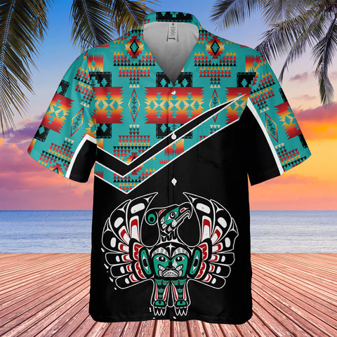 Powwow StoreGBHW000569 Tribe Design Native American Hawaiian Shirt 3D