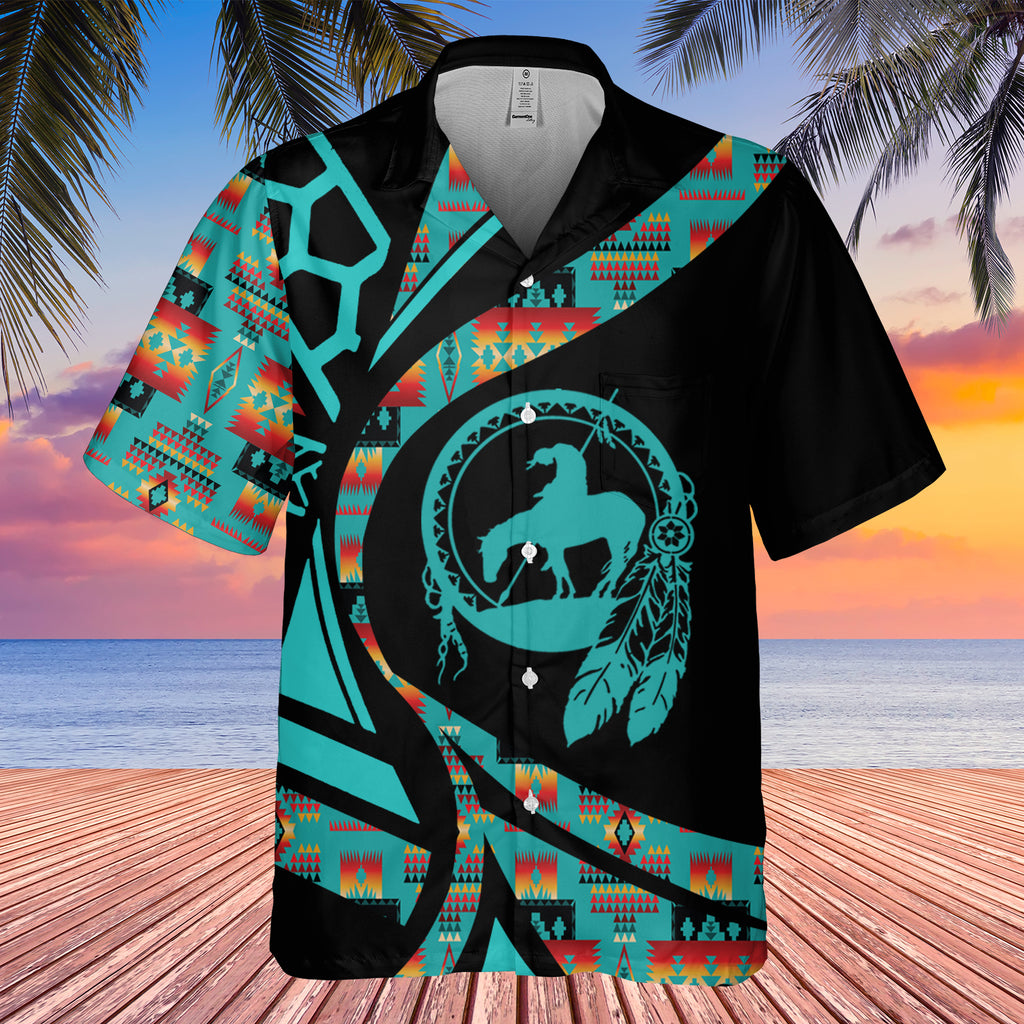 Powwow StoreGBHW001086 Tribe Design Native American Hawaiian Shirt 3D