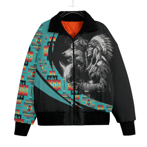 KFLO0016 Pattern Native American Unisex Knitted Fleece Lapel Outwear