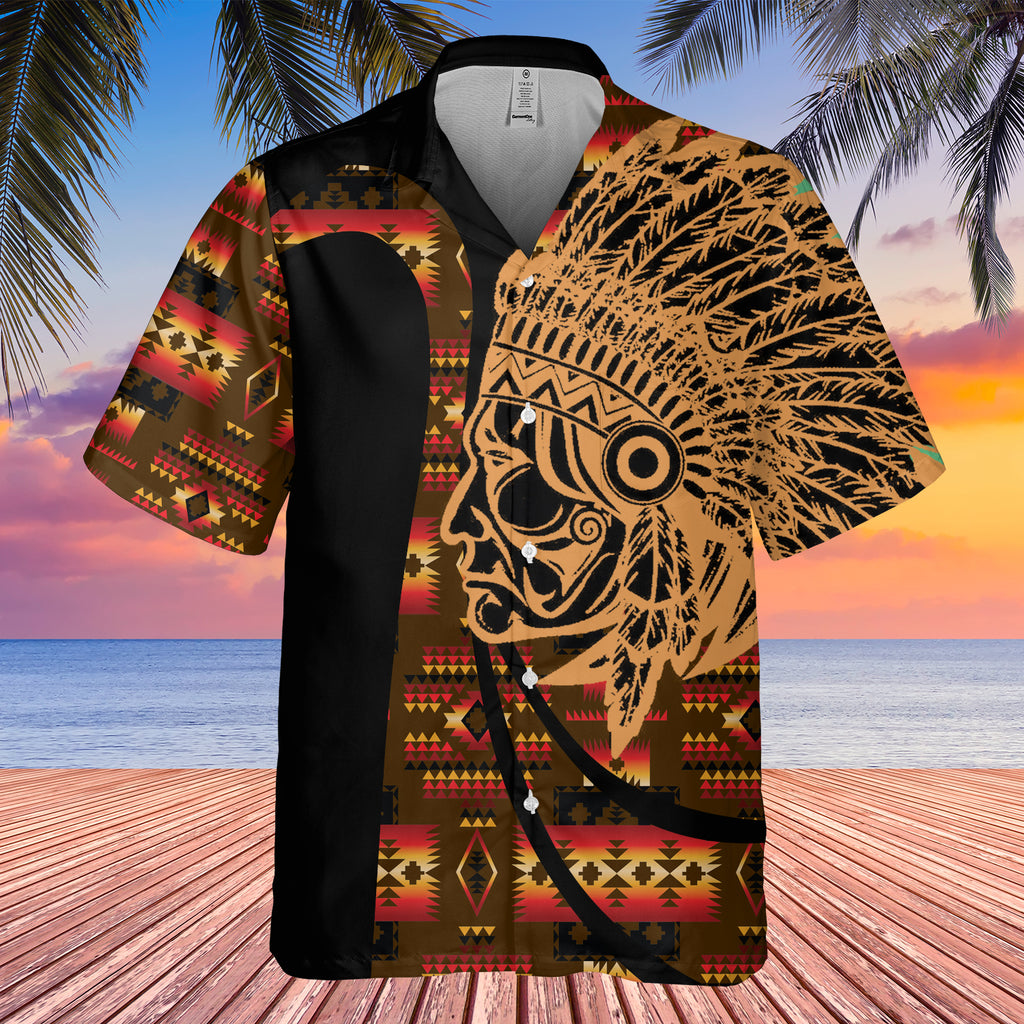 Powwow StoreGBHW000573 Tribe Design Native American Hawaiian Shirt 3D