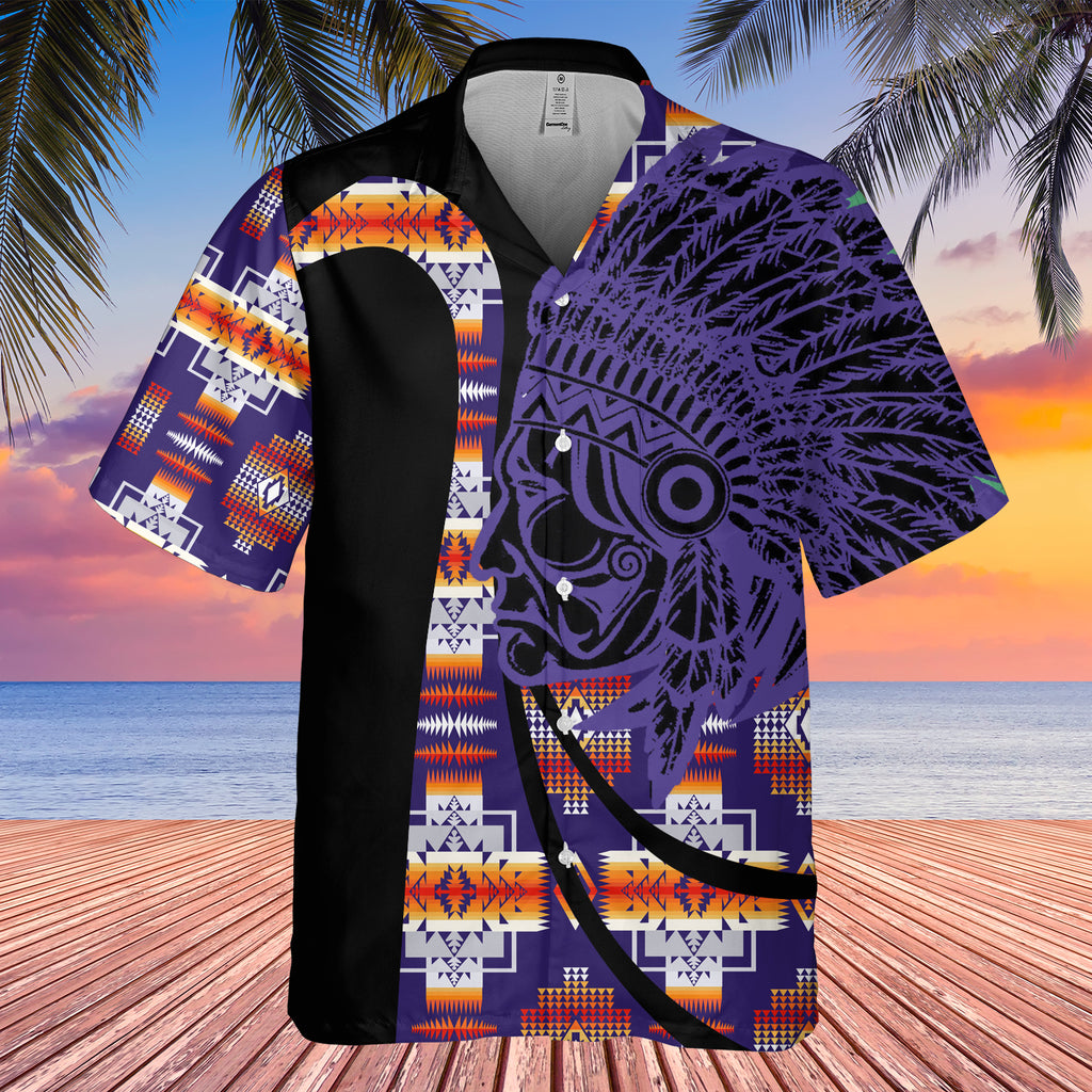 Powwow StoreGBHW000574 Tribe Design Native American Hawaiian Shirt 3D