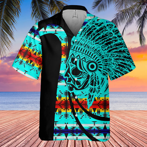 Powwow StoreGBHW000575 Tribe Design Native American Hawaiian Shirt 3D