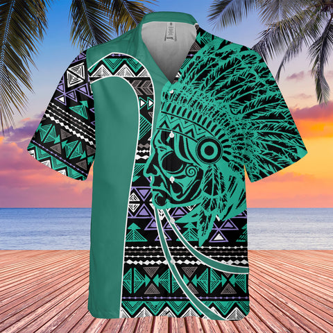 Powwow StoreGBHW000577 Tribe Design Native American Hawaiian Shirt 3D