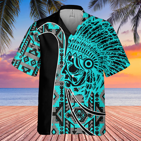 Powwow StoreGBHW000580 Tribe Design Native American Hawaiian Shirt 3D