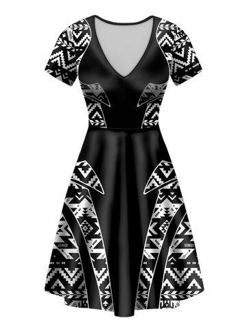 V-ND0060 Pattern Native V-Neck Dress