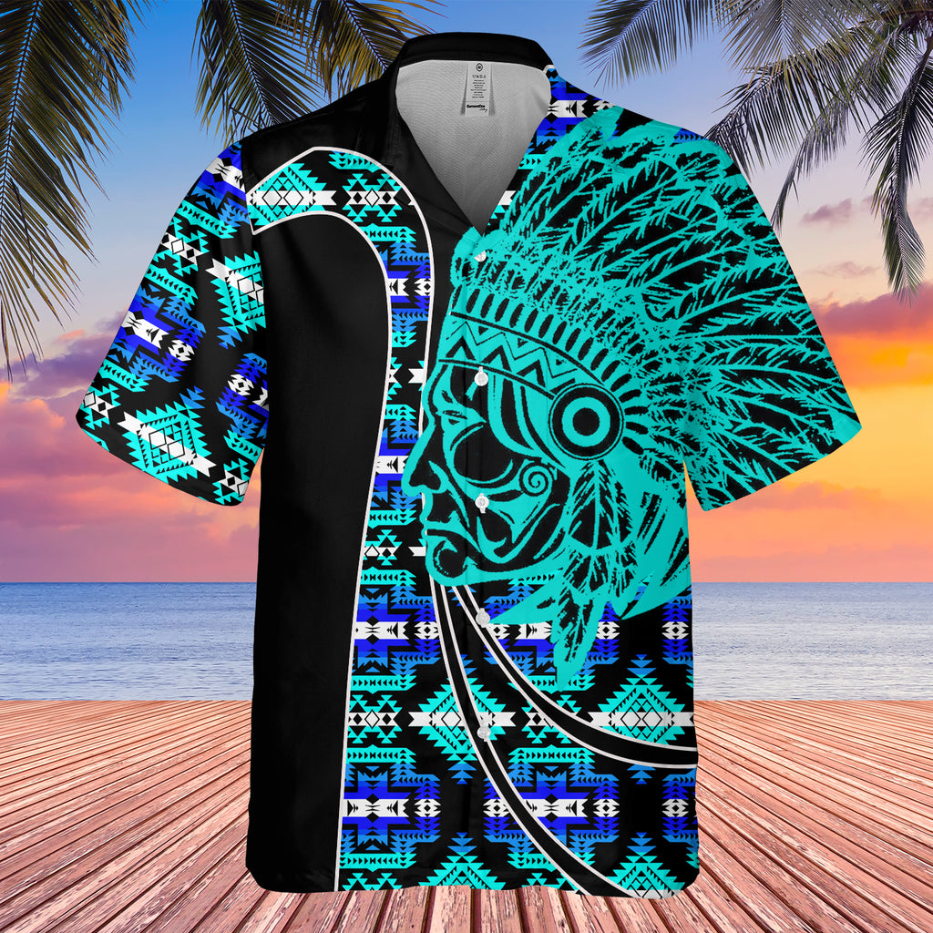 Powwow StoreGBHW000583 Tribe Design Native American Hawaiian Shirt 3D