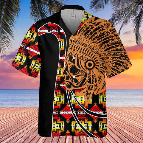 Powwow StoreGBHW000588 Tribe Design Native American Hawaiian Shirt 3D